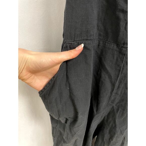 BLANK NYC Paint It Black Jumpsuit Straight Cotton Sleeveless Summer Women's M - Picture 8 of 15